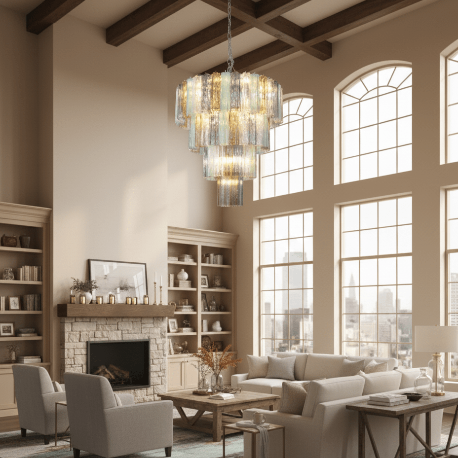 Kobi Kronleuchter Eclat Elegant bunte Glas-Prismen
