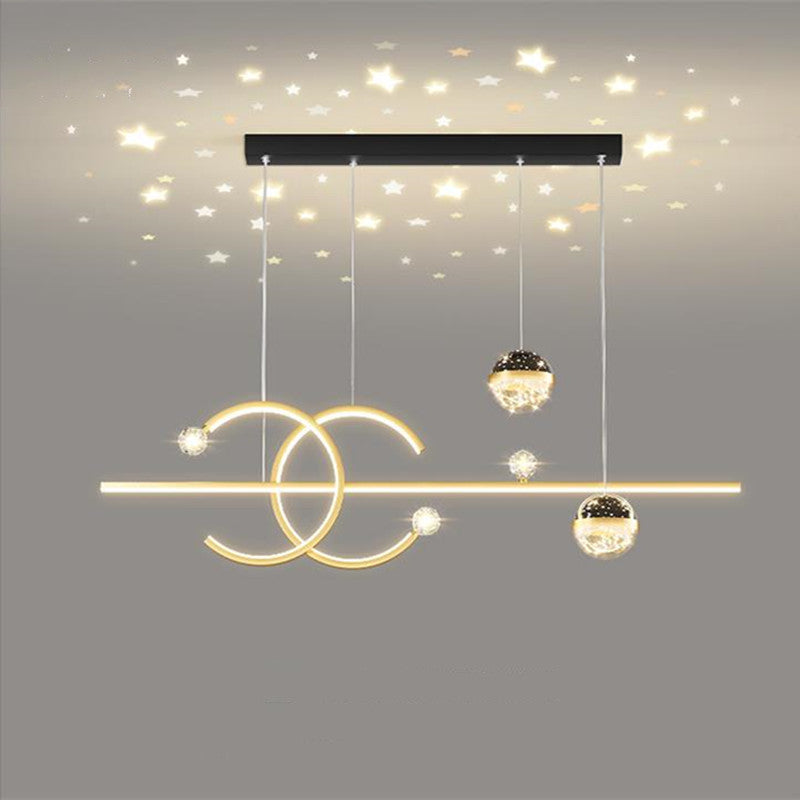 Arisha Moderne LED Pendelleuchte Esszimmer/Wohnzimmer Schwarz/Gold Stern
