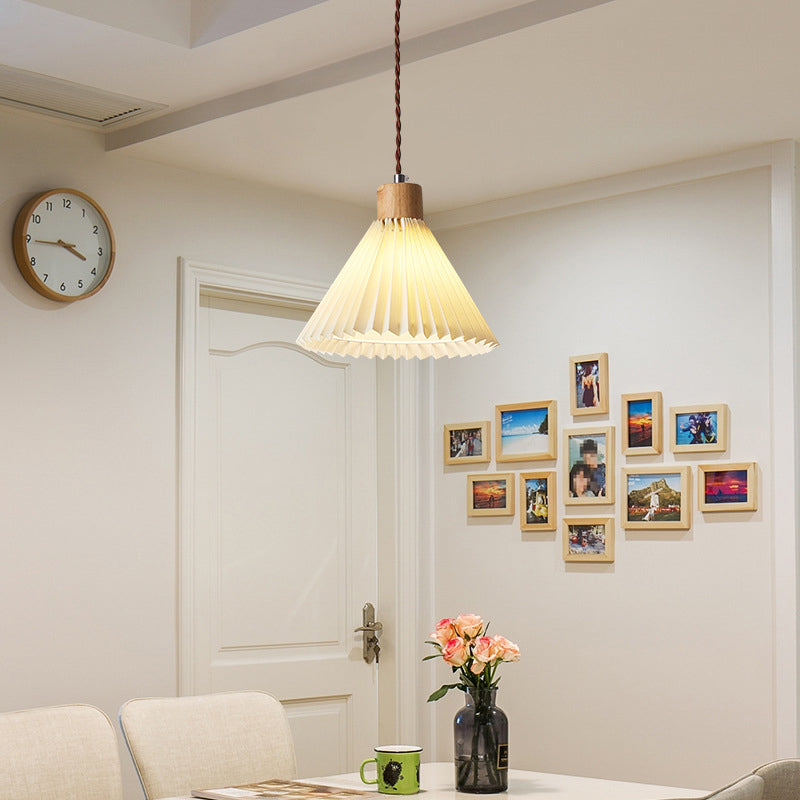 Muto Moderne LED Pendelleuchte Schlafzimmer/Wohnzimmer Weiß Holz