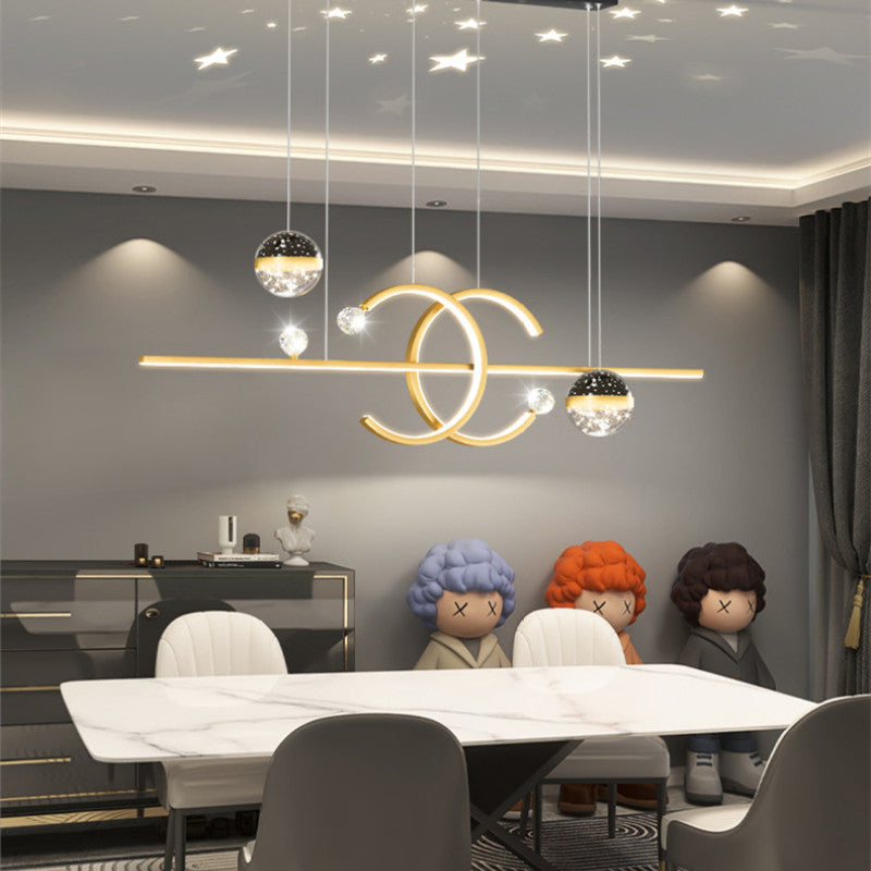 Kristy Linear  Doppel-C-Design Pendelleuchte  Esszimmer Wohnzimmer Schlafzimmer