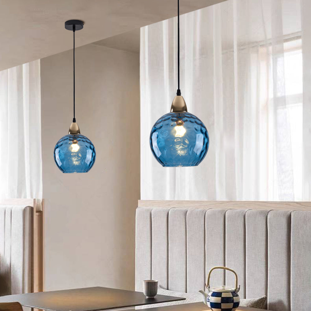 Aria Design LED Bunte Pendelleuchte Glaskugel 1 Flammig Esstisch