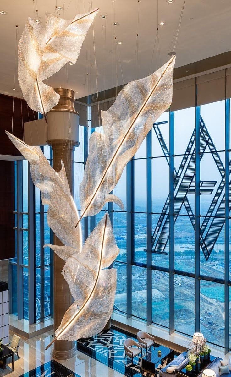 Velinine Kronleuchter Individual Kreativität Fallende Blätter Glas