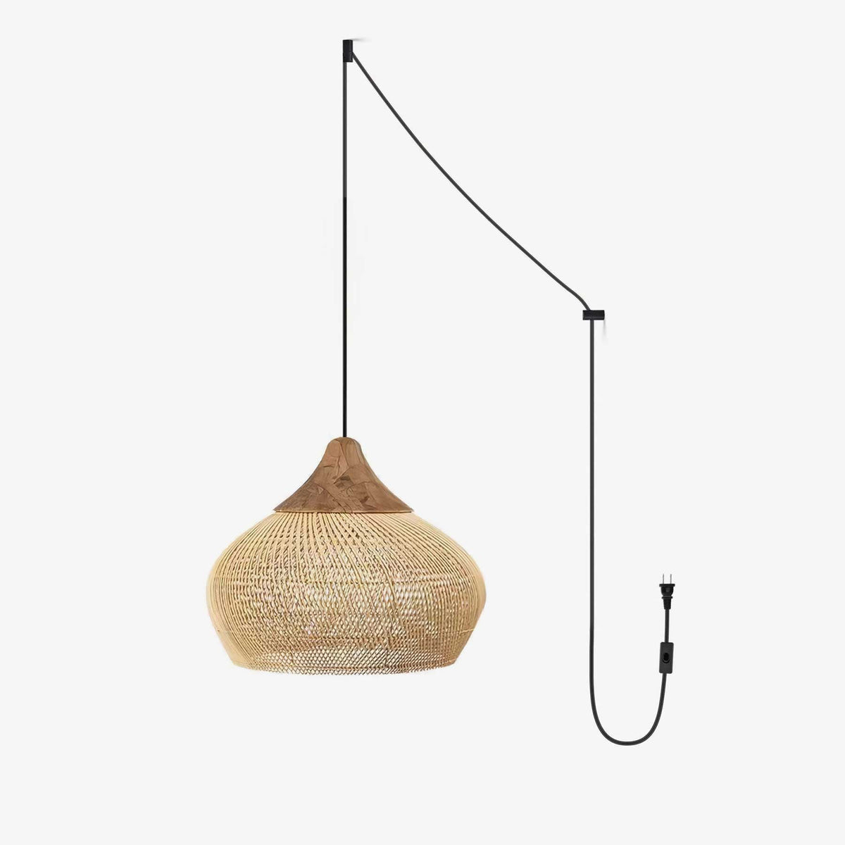Canirora Pendelleuchte Rattan Swag Geflochten