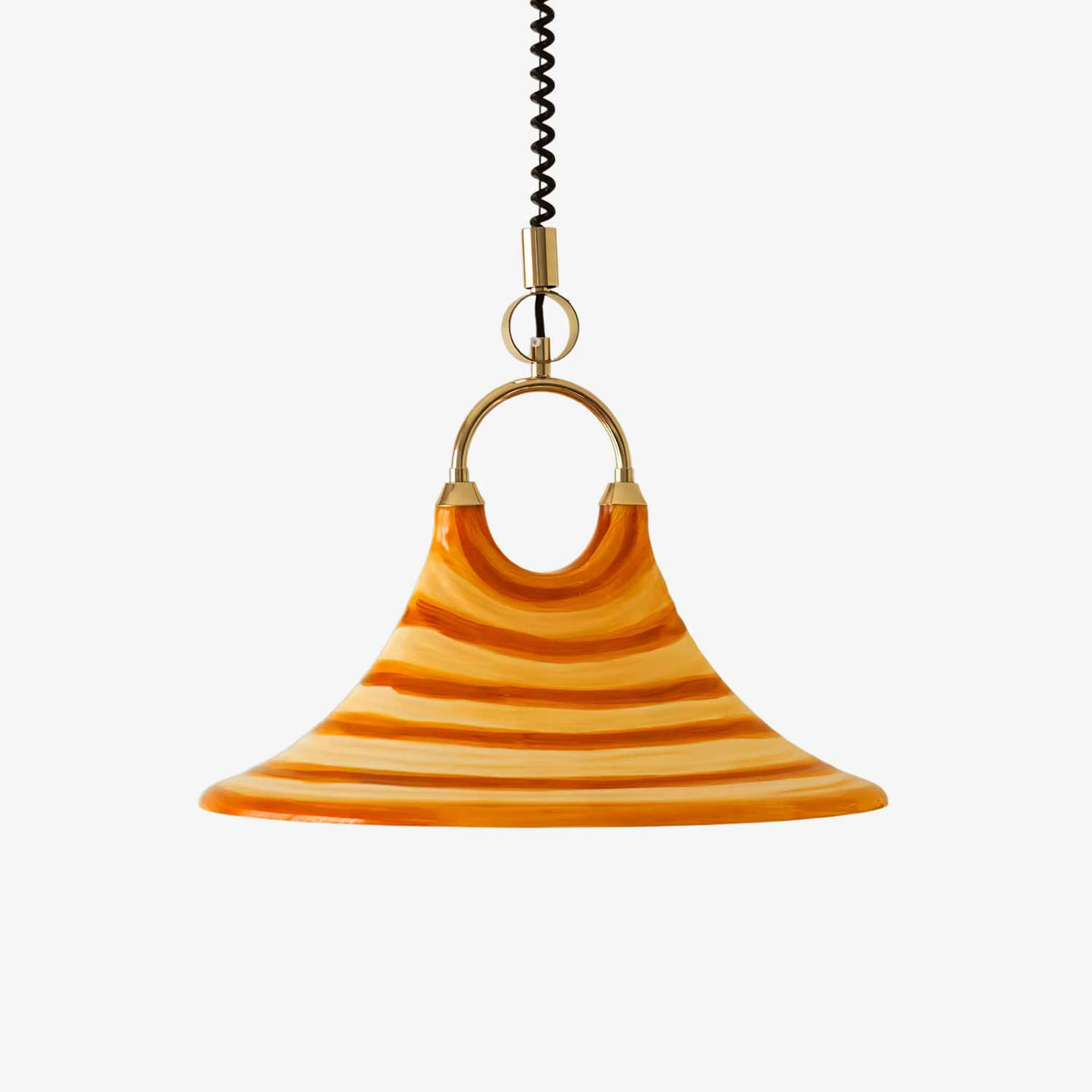Aurmiros zeitgenössische Pendelleuchte aus Glas in Swirl-Form