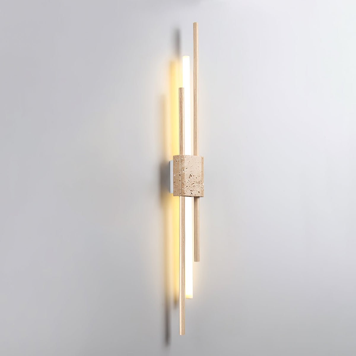Eden Terra Travertine Wandleuchte aus Walnuss