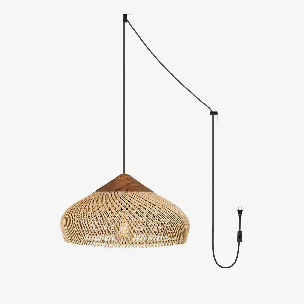 Canirora Pendelleuchte Rattan Swag Geflochten