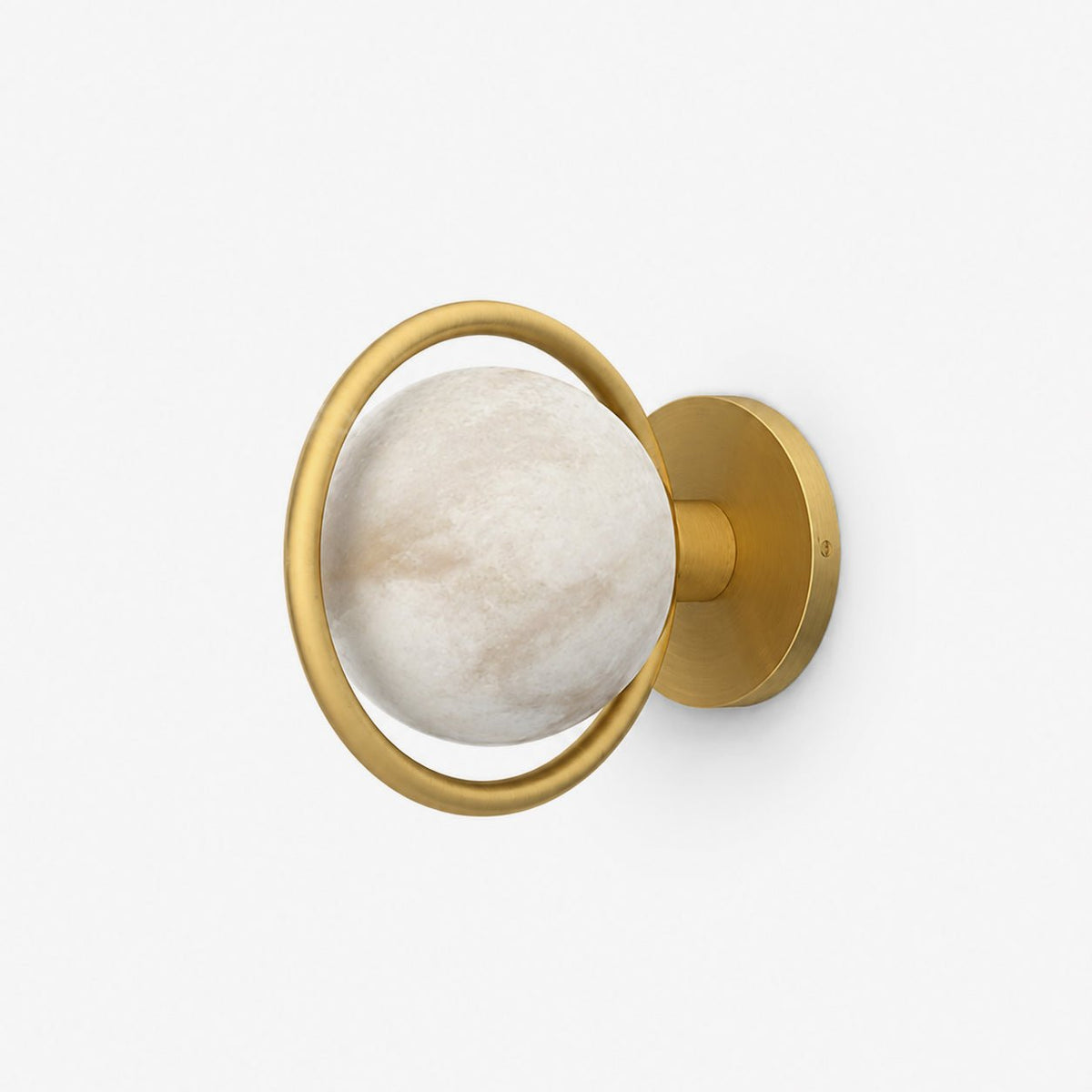 Alberira Ring Alabaster-Wandleuchte in Kieselsteinform