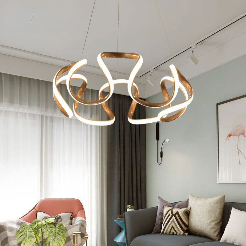 Arisha Lotus Design Pendelleuchte  LED Unregelmäßige Blume Gold/Silber