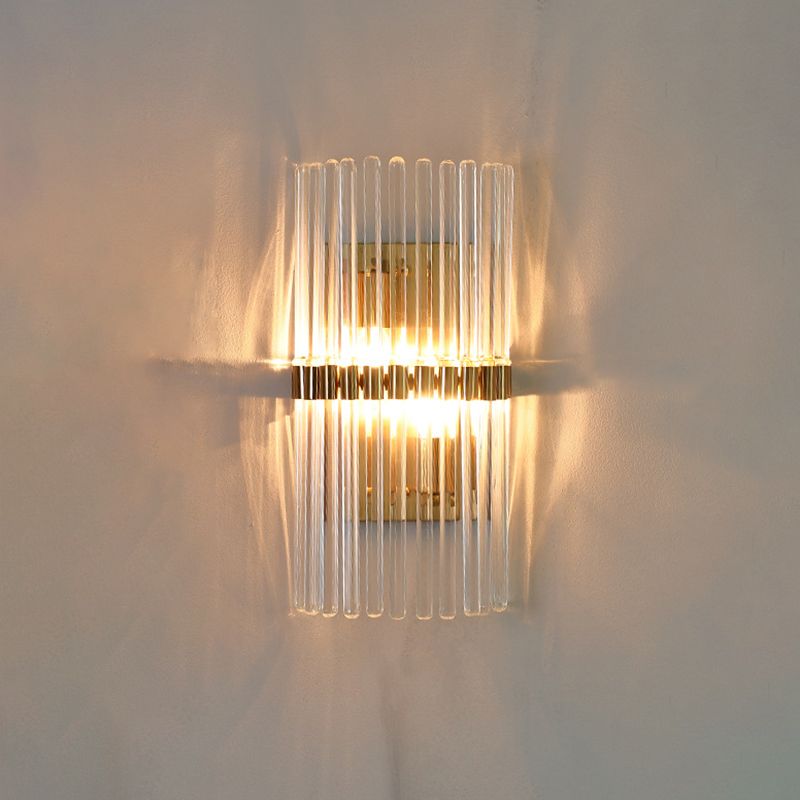 Ray Modern Zylindrisch LED Wandleuchte Gold Schlafzimmer/Flur Innen Metall&Kristall 45/50CM Lang
