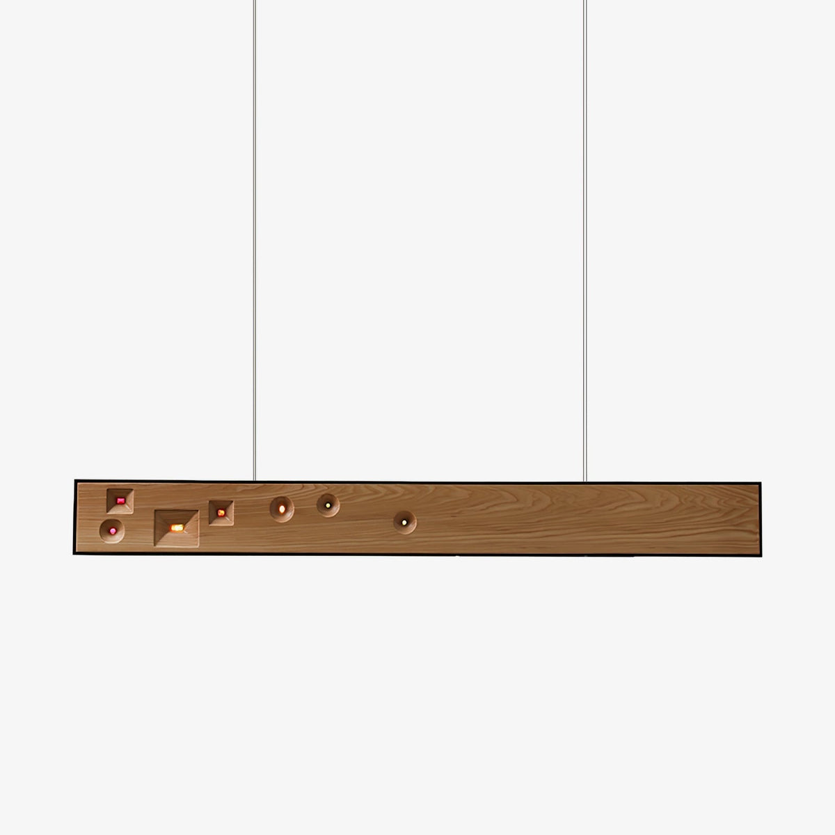 Elvorora Pendelleuchte Holz Linear LED Edelstein