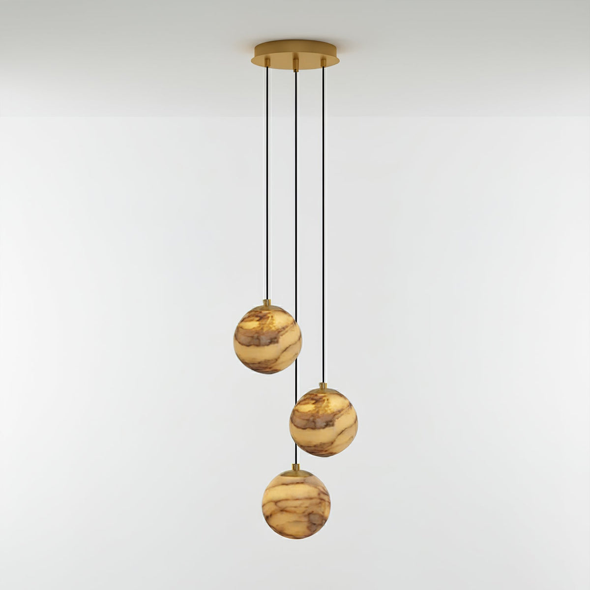 LUX Alabaster-Kronleuchter Cluster Treppenhaus