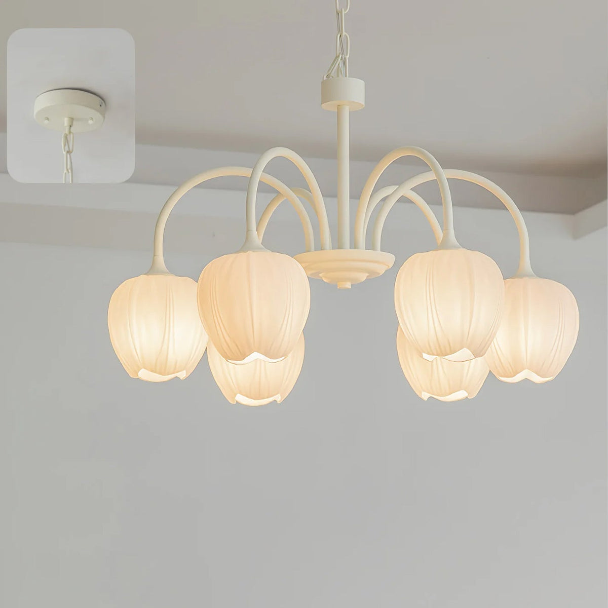 Eiraine Kronleuchter Tulip Matcha Glas