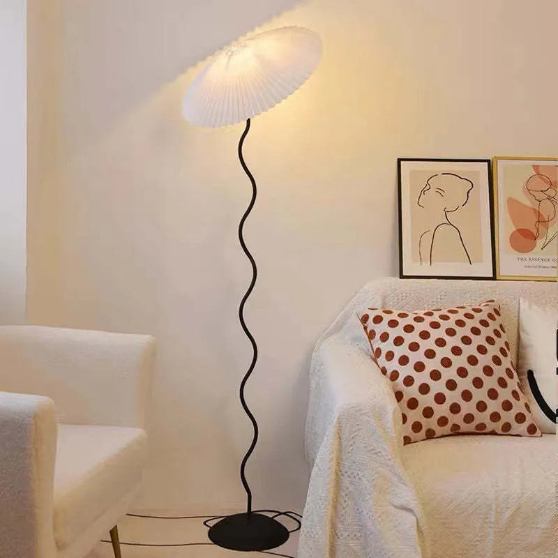 Ritta Stehlampe Minimalistischen Weiß/Rot Wohnzimmer/Schlafzimmer Stoff