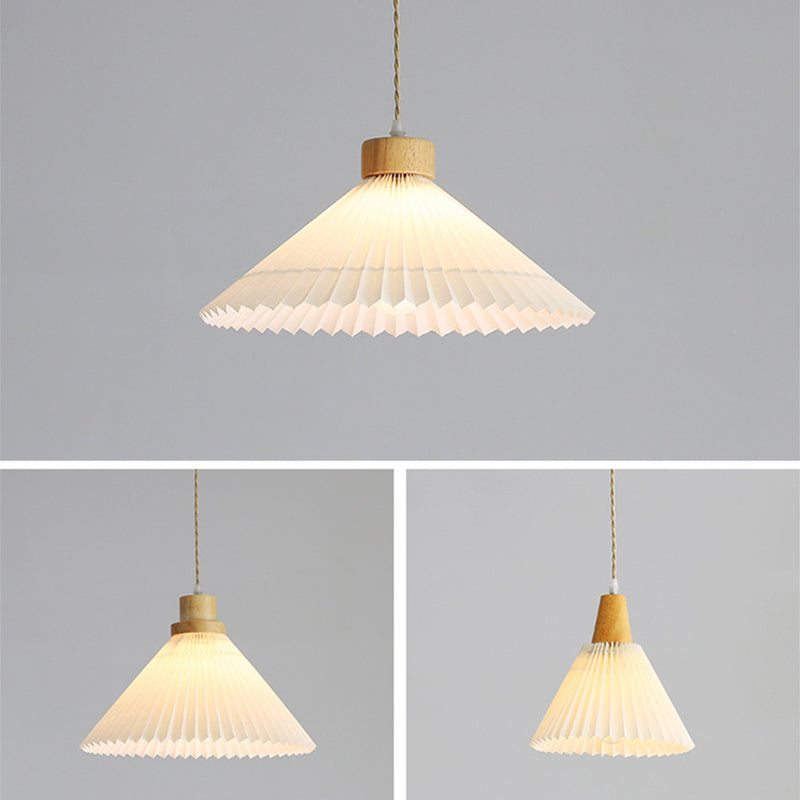 Muto Moderne LED Pendelleuchte Schlafzimmer/Wohnzimmer Weiß Holz