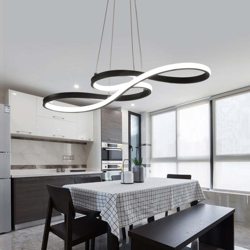 Arisha Modern LED Pendelleuchte Schwarz Weiß Gold Metall Wohnzimmer