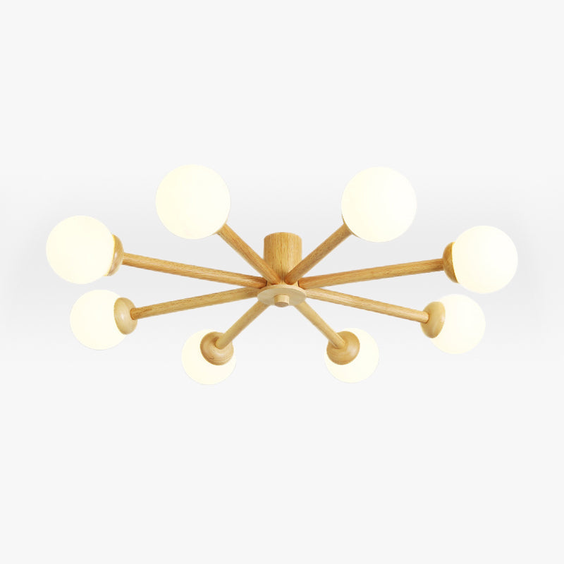 Muto Modern LED Deckenleuchte Ess/Wohn/Schlafzimmer Holz/Glas