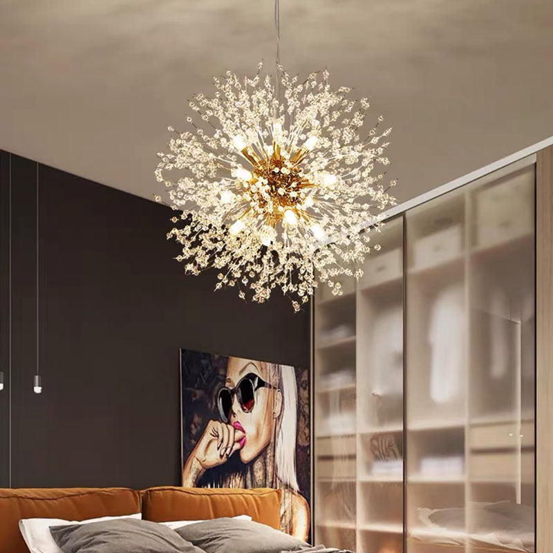 Arisha Modern Löwenzahn Pendelleuchte Golden/Chrom, Esszimmr, Metall