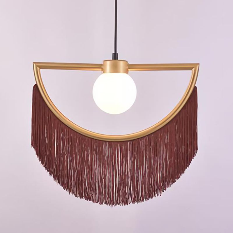 Aria Halbrund Pendelleuchte, 4 Farben, Metall Stoff