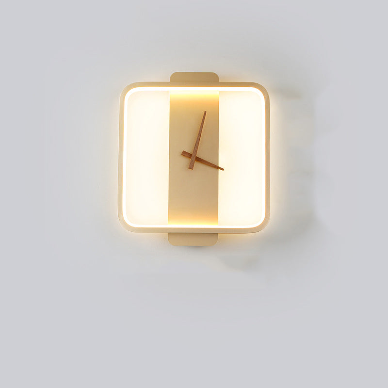 Valentina Arisha Square Clock Metall/Acryl Wandleuchte Gold Wohnzimmer