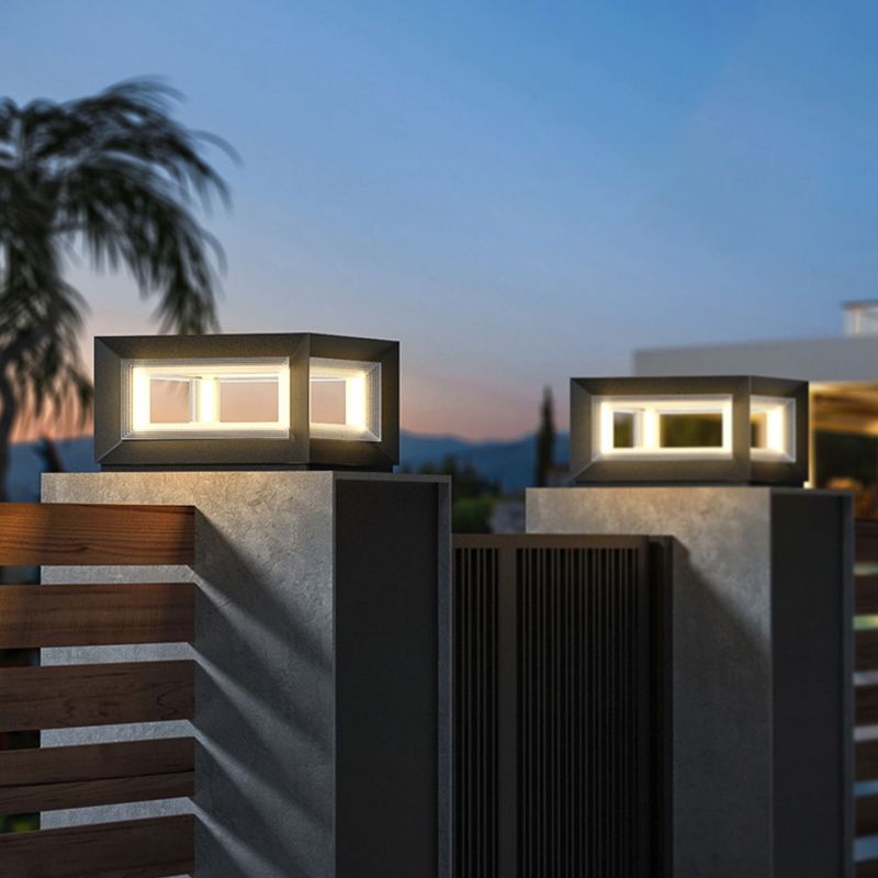 Ray Zeitgenössische LED Außenlampen Würfel, Schwarz, Garten, Metall
