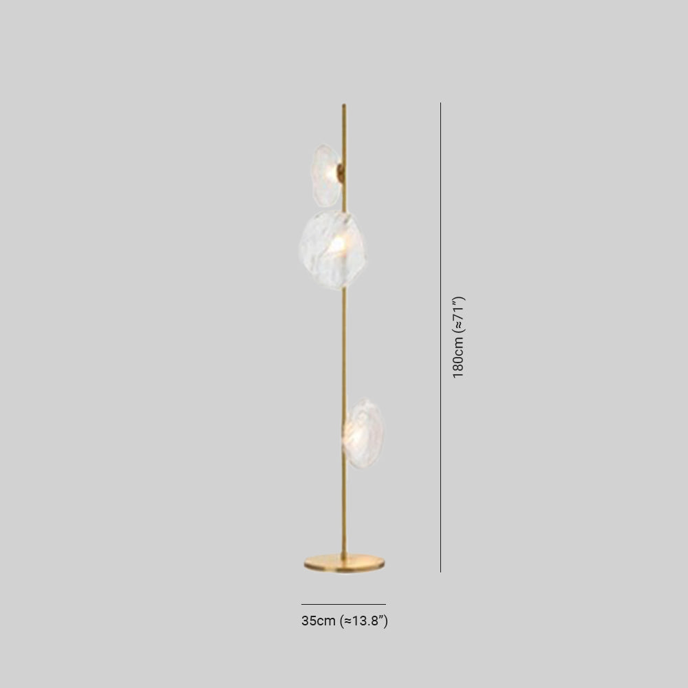 Avi Design LED Stehlampe Schwarz&Gold Wohn/Schlaf/Arbeitszimmer Metall&Glas 3/6Köpfe