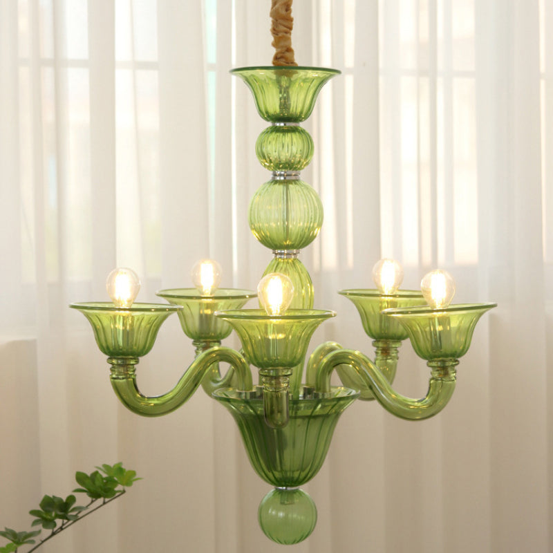 Silva Retro Kronleuchter Metall Glas Wohnzimmer Schlafzimme