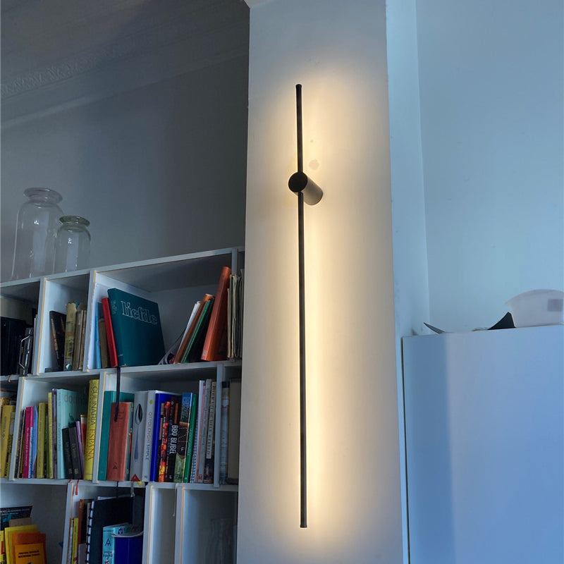Arisha Moderne LED Innenwandleuchte, Linear, Schwarz, Metall, Wohnzimmer