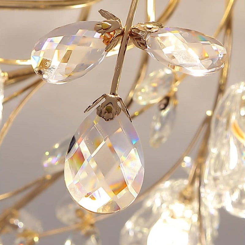 Kristy Deckenleuchte  Blume Design LED Gold Wohn/Schlaf/Kinderzimmer Flur Glas