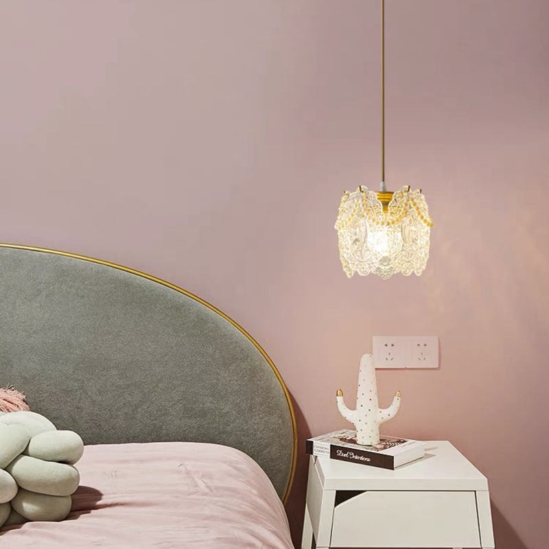 Kristy Moderne LED Pendelleuchte Gold Schlafzimmer/Wohnzimmer Glas
