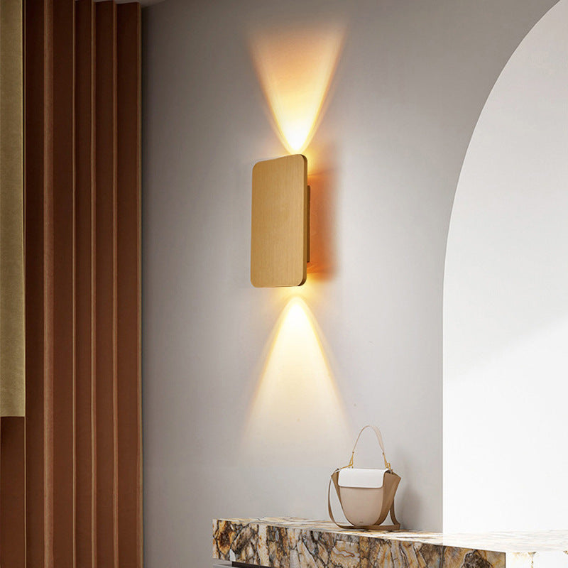 Muto Moderne quadratische Innenwandlampe Metall/Acryl Schlafzimmer/Wohnzimmer