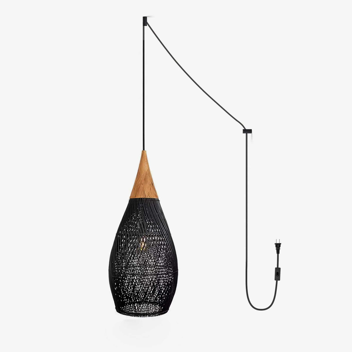 Canirora Pendelleuchte Rattan Swag Geflochten