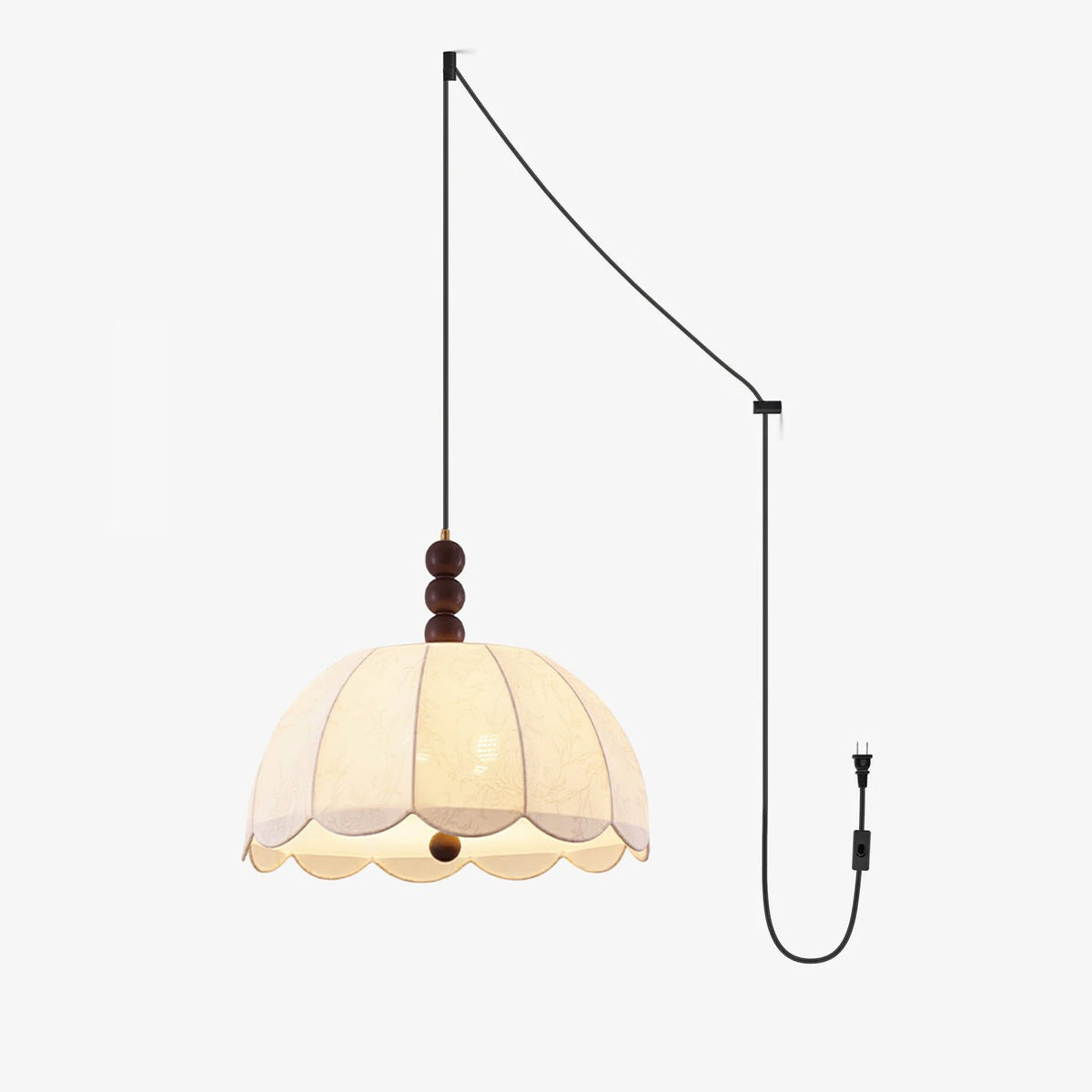 Nyd Stoff-Schwebe-Pendelleuchte Beige