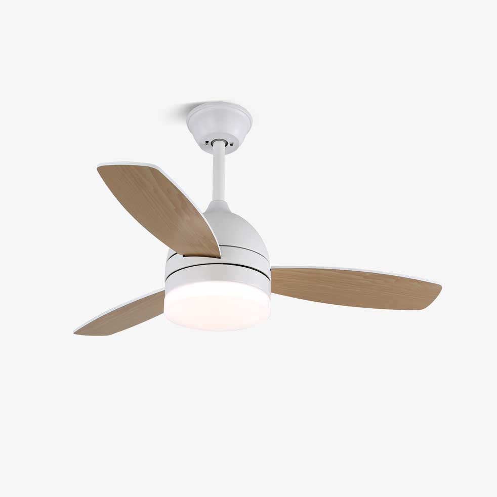 Selena Minimalistische Deckenventilator mit Beleuchtung aus Holz