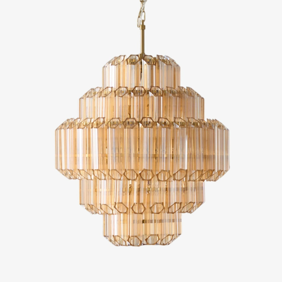Liorerira Kronleuchter Aurum Cascade Murano-Glas-Prismen-Kaskadenkunst