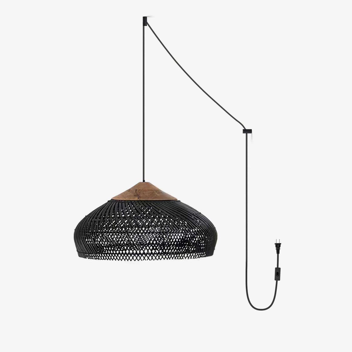 Canirora Pendelleuchte Rattan Swag Geflochten