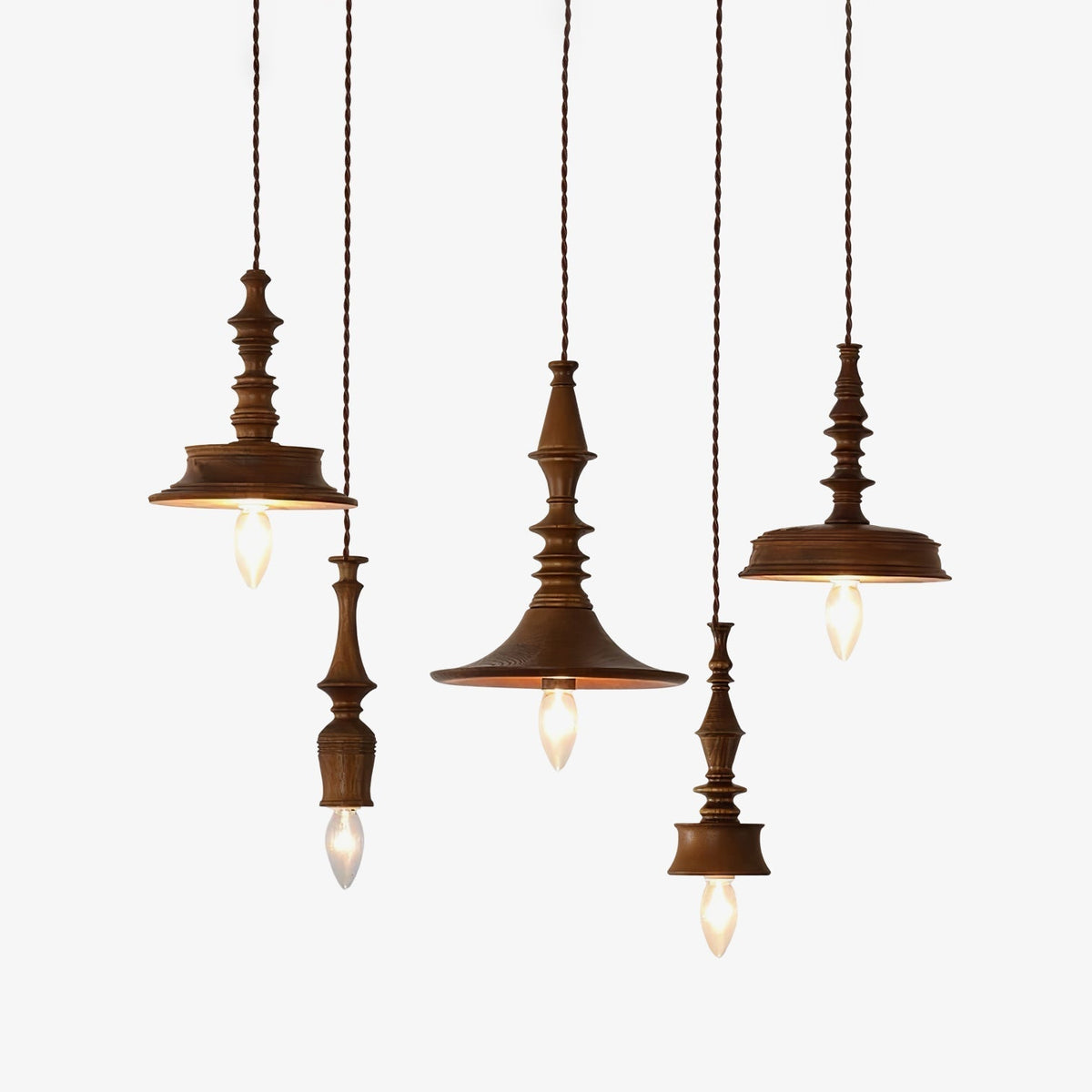Tessira Pendelleuchte aus Holz im Industrie-Stil