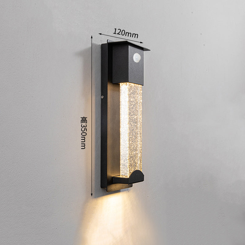 Ray Modern LED Wandleuchte Innen/Außen Gold Rechteckig Wasserdicht Metall