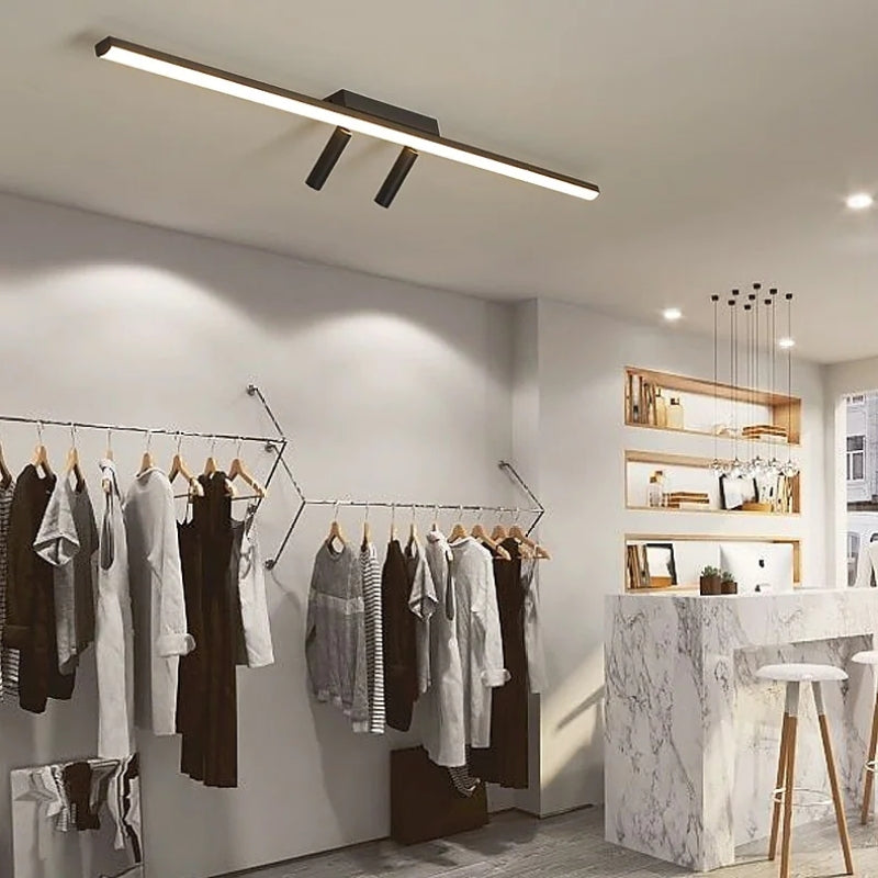 Arisha  Linear LED Deckenleuchte Schwarz Wohnzimmer