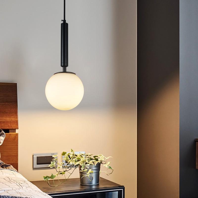 Valentina Modern LED Pendelleuchte Kugel Weiß Ess/Schlafzimmer Metall/Glas