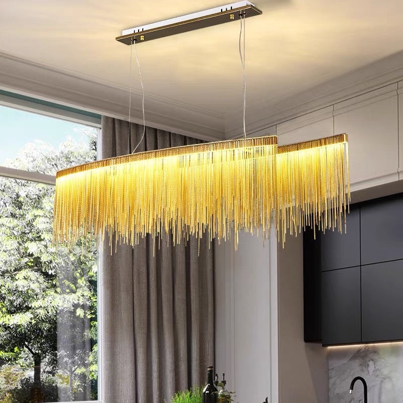 Kristy Modern Quasten Kronleuchter Gold/Chrom LED Metall Esszimmer