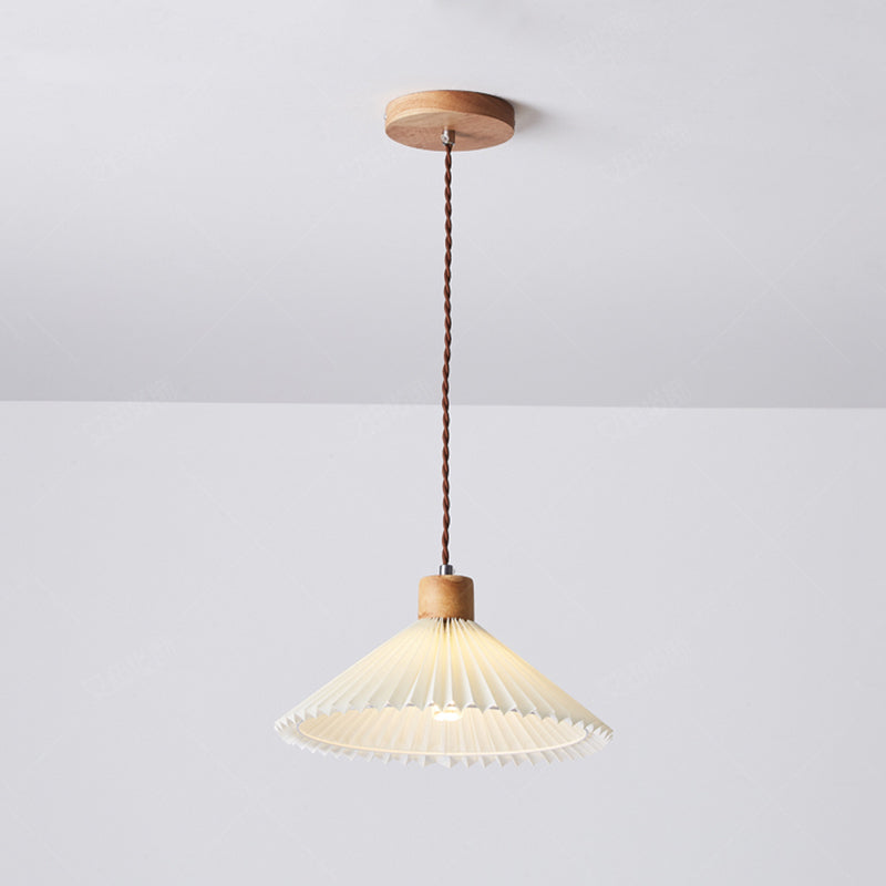 Muto Moderne LED Pendelleuchte Schlafzimmer/Wohnzimmer Weiß Holz