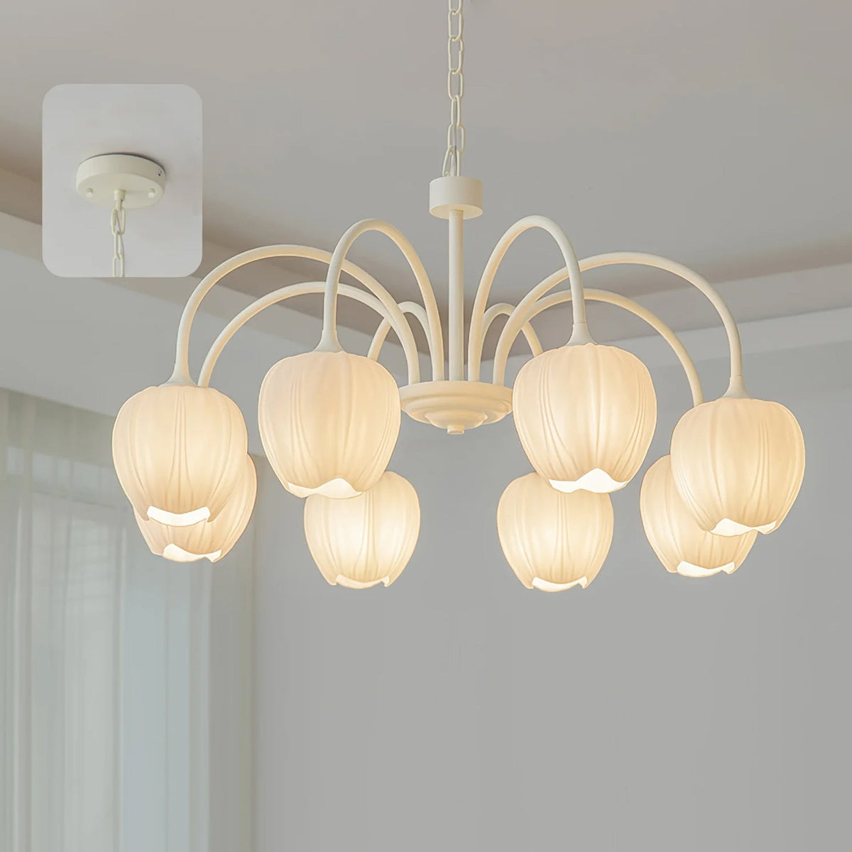 Eiraine Kronleuchter Tulip Matcha Glas