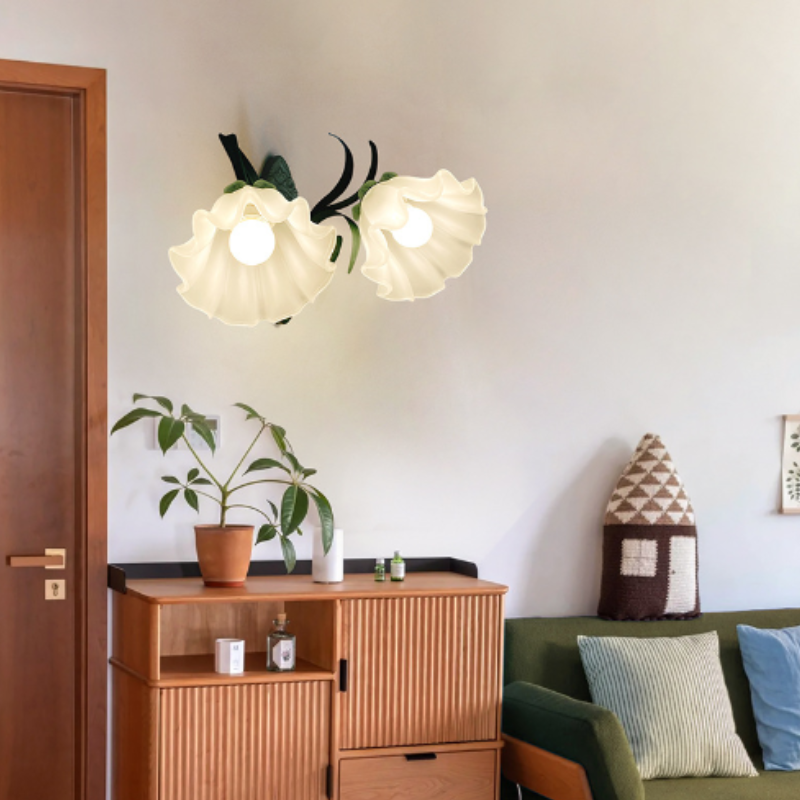 Arisha Blume Metall Glas Wandleuchte Schlafzimmer Wohnzimmer