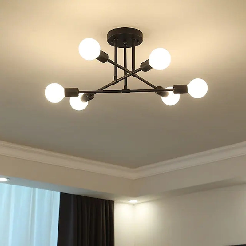 Valentina Deckenleuchte Schlichte Kugel Schwarz/Gold Wohnzimmer
