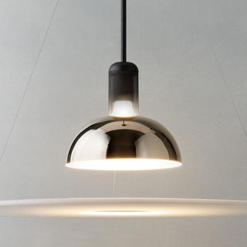 Arisha Modern Schale LED Pendelleuchte Chrom/Schwarz Esstisch Metall&Acryl