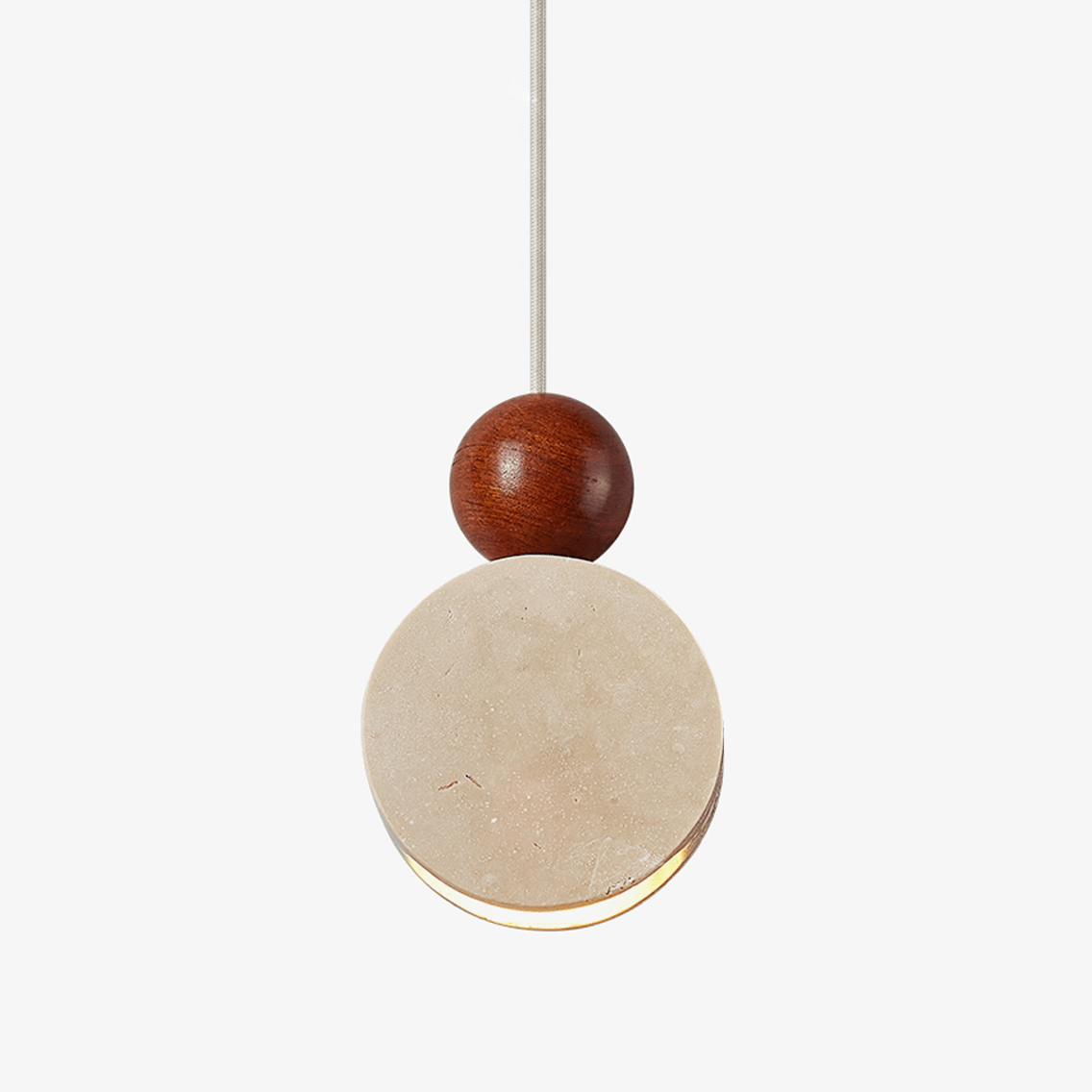 Opal Pendelleuchte aus gelbem Travertin