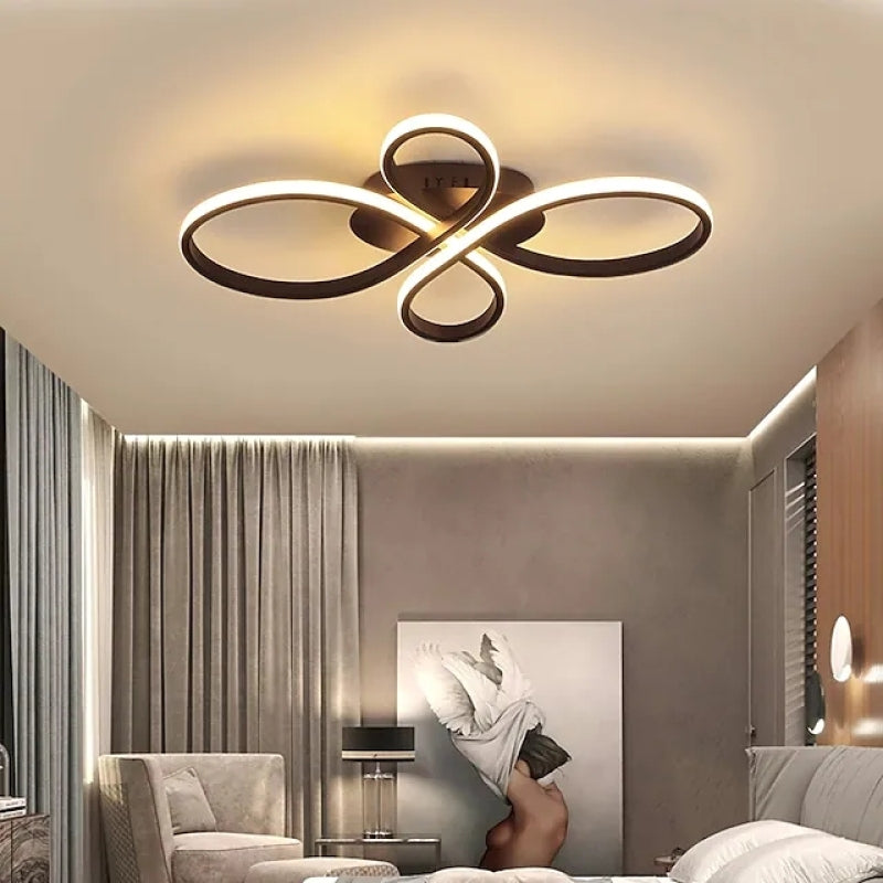 Arisha Modern Ring LED Deckenleuchte Kaffee/Schwarz/Weiß Schlafzimmer Metall