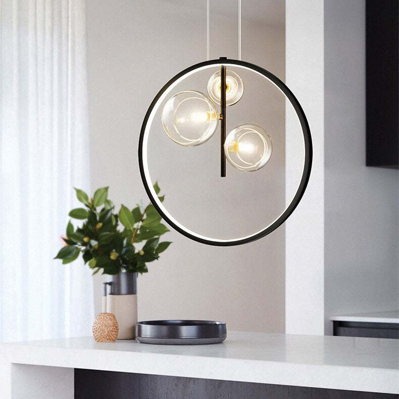Avi Design LED Pendelleuchte Ring Wohnzimmer/Esszimmer Glas