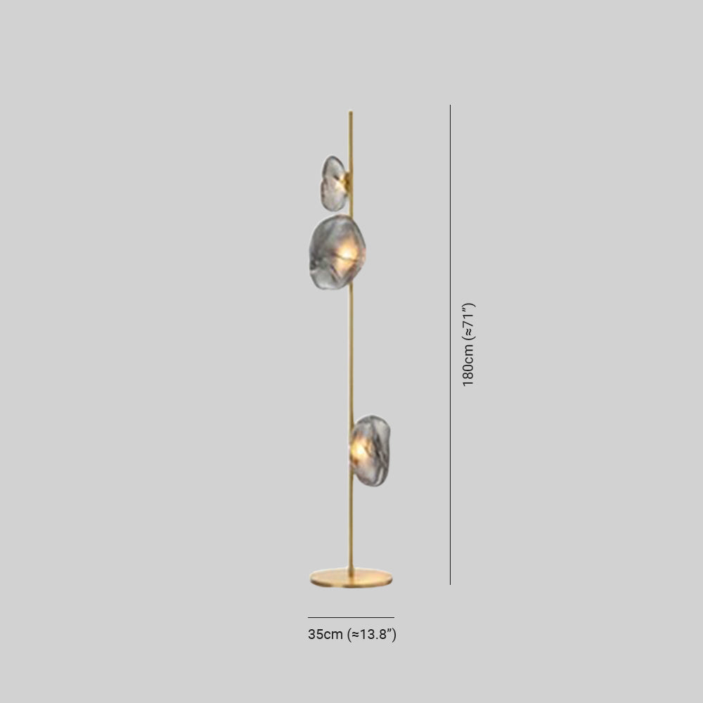 Avi Design LED Stehlampe Schwarz&Gold Wohn/Schlaf/Arbeitszimmer Metall&Glas 3/6Köpfe