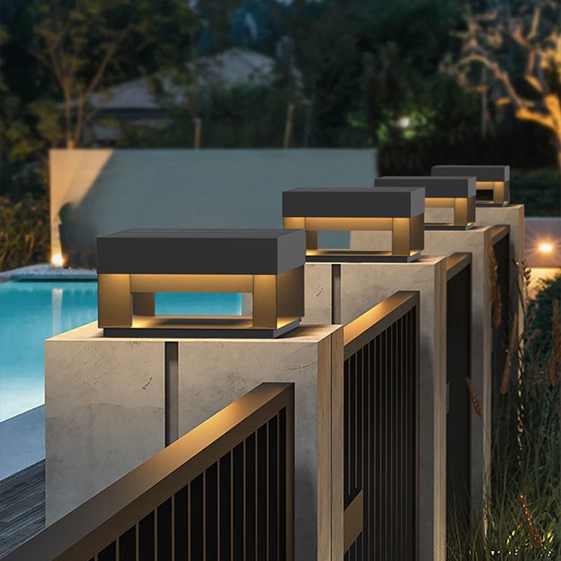 Ray Modern LED Außensokelleuchte Schwarz Garten/Terrasse Solar